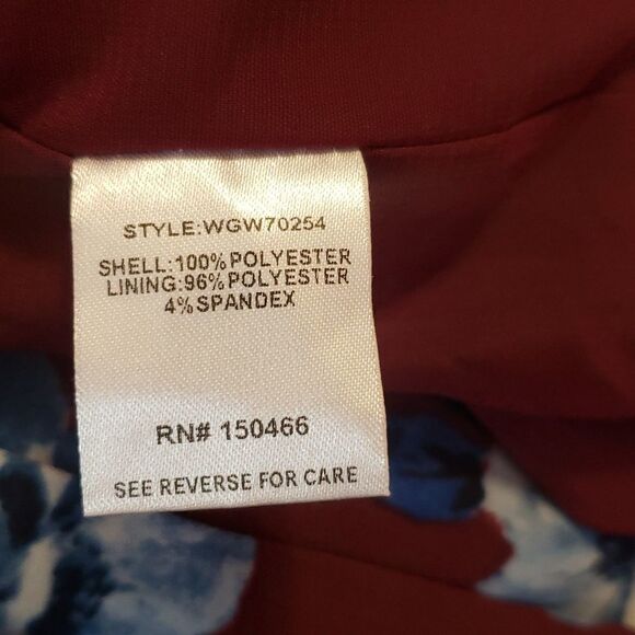 𝅺Stitch Fix | 41 Hawthorn Eden A Line Keyhole Burgundy Floral Dress Sz Small - Picture 4 of 4